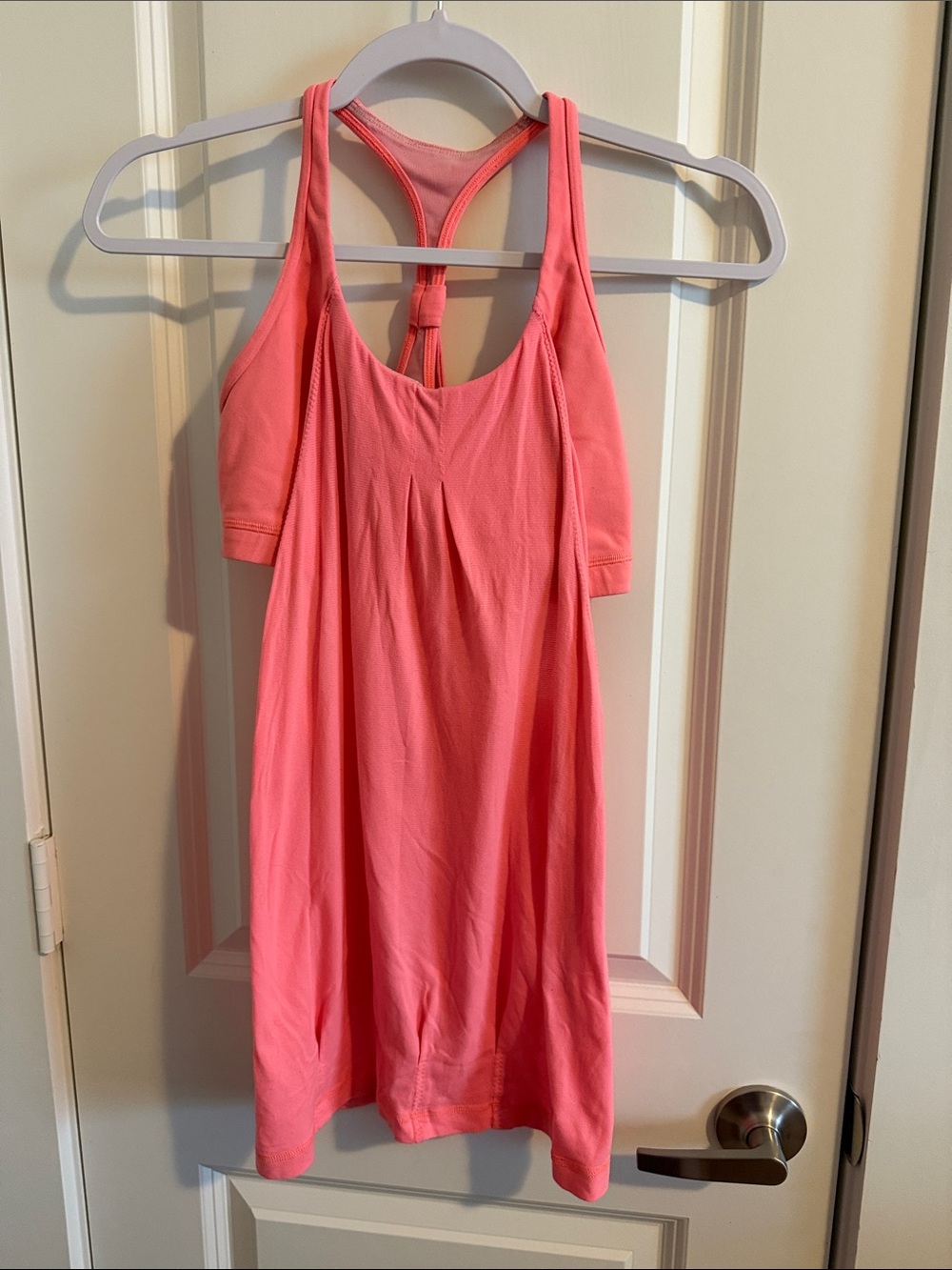 lululemon athletica Coral Pink Racerback Tank with Knotted Back